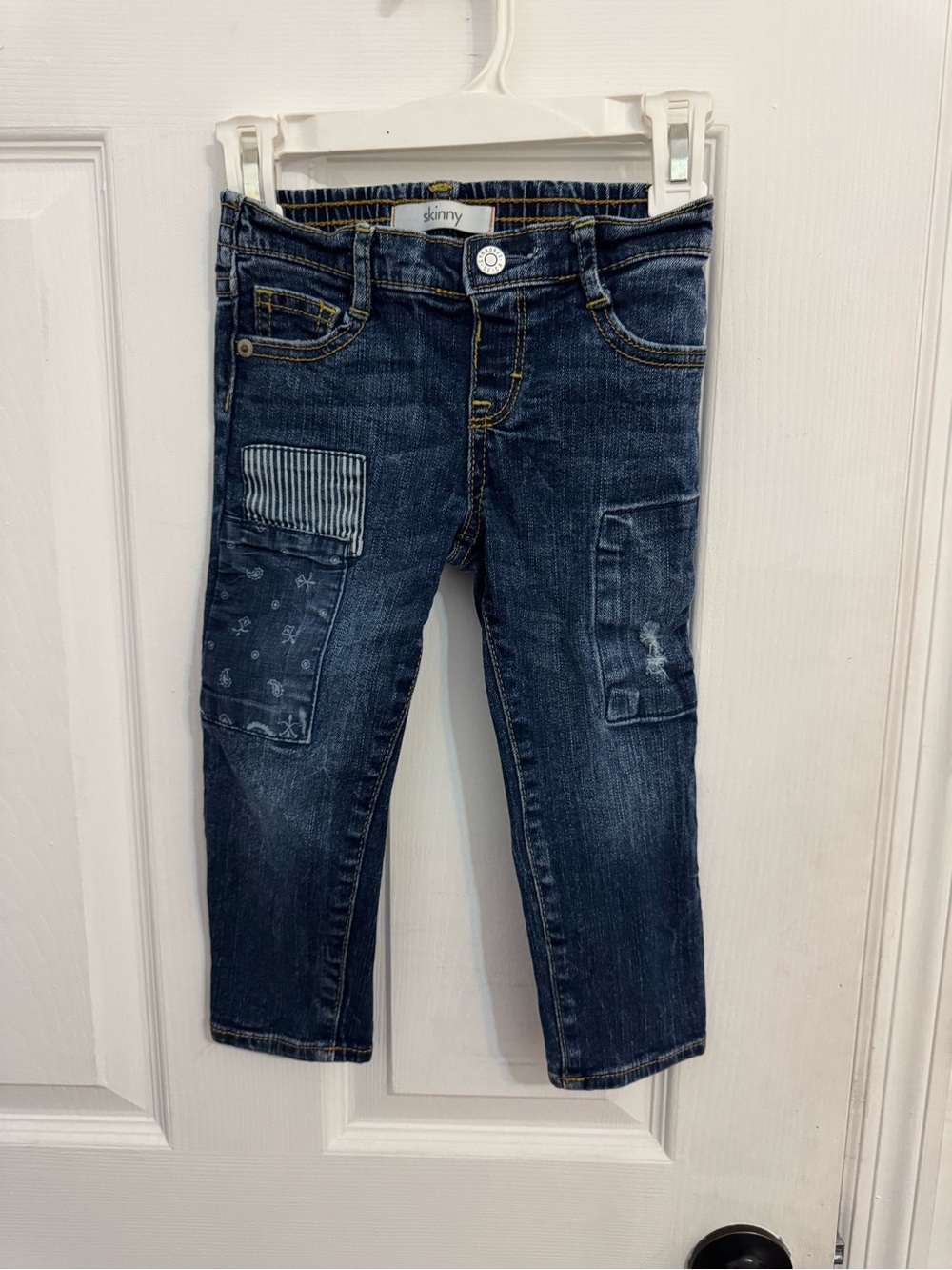 Gymboree Blue Denim Skinny Kids Jeans with Paisley designs